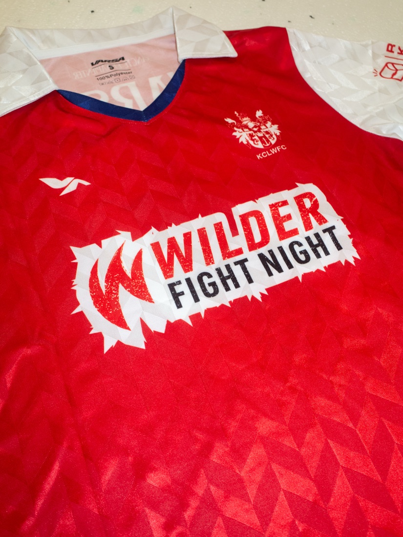 KCL FC crest and colours on the jersey